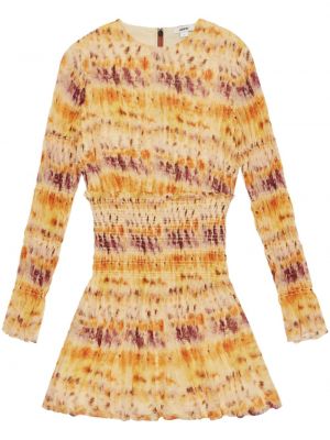 Virágos selyem ruha nyomtatás Jason Wu sárga