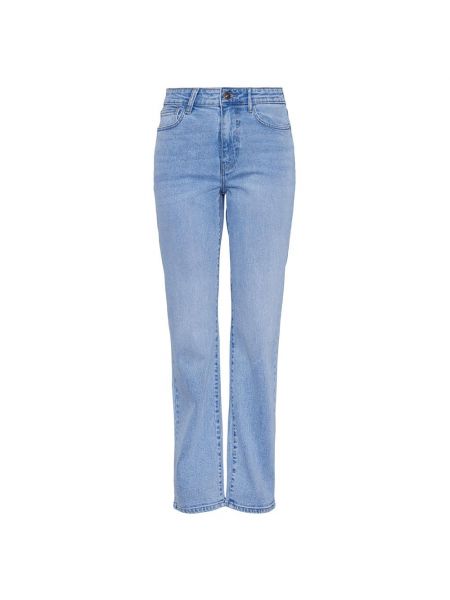 Прямые джинсы с высокой талией Pieces синие