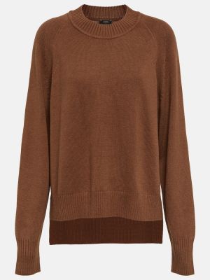 Jedwabny sweter wełniany Joseph brązowy