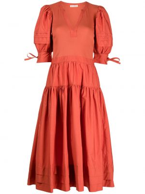 Oranžové šaty ke kolenům Ulla Johnson
