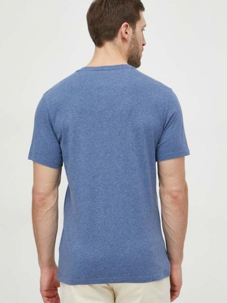 Bavlněné tričko Barbour modré
