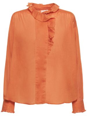 Camisa de algodón con volantes Marant Etoile naranja