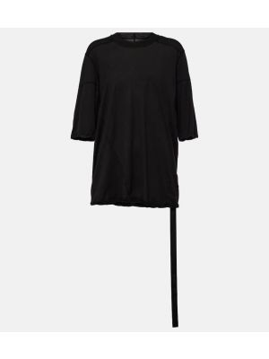 Oversized βαμβακερή μπλούζα από ζέρσεϋ Rick Owens μαύρο