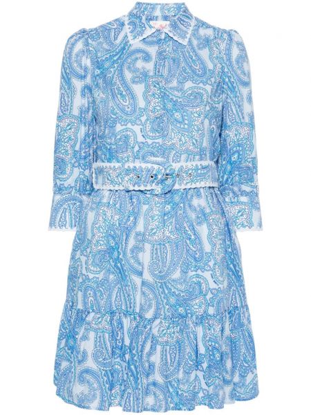 Raštuotas suknele su paisley raštu Mc2 Saint Barth mėlyna