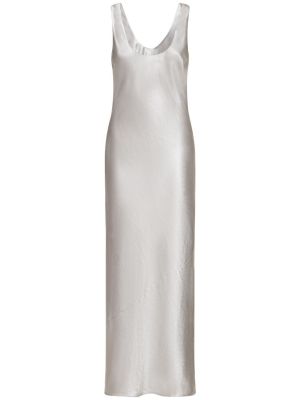 Satenska midi haljina Anine Bing srebrena