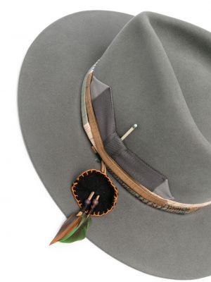 Plstěný vlněný klobouk Nick Fouquet šedý