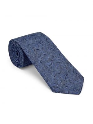 Šilkinis kaklaraištis su paisley raštu Brunello Cucinelli mėlyna