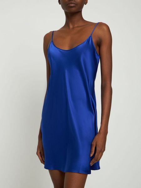 Hedvábné mini šaty La Perla modré