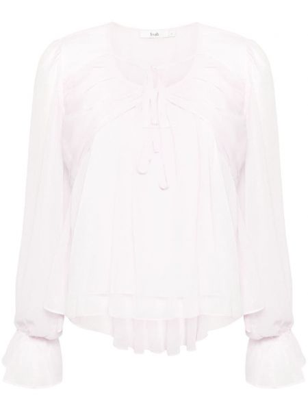 Прозрачна блуза с драперии B+ab розово