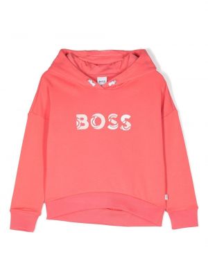 Hoodie con stampa Boss Kidswear rosa