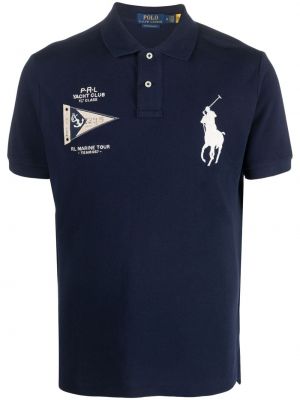 T-shirt mit stickerei mit stickerei aus baumwoll Polo Ralph Lauren blau
