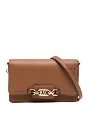 Dabīgās ādas dabīgās ādas crossbody rokassoma ar rāvējslēdzēju Michael Michael Kors