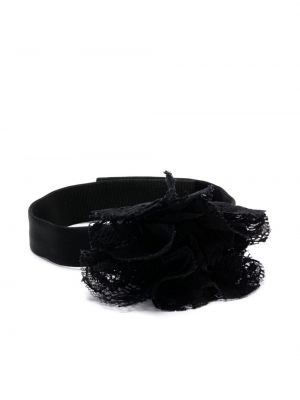 Satenska ogrlica s cvetličnim vzorcem Dolce & Gabbana črna