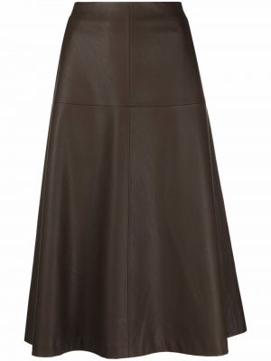 Falda de cuero Luisa Cerano marrón