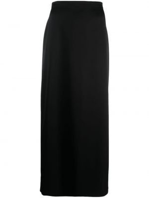 Saténové midi sukně Lanvin černé