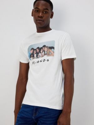 Белая футболка с принтом Friends