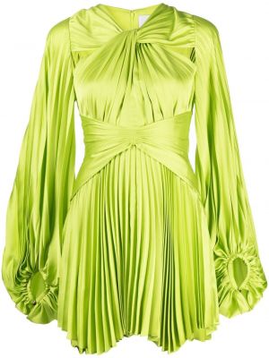 Rochie de cocktail asimetrică plisată Acler verde