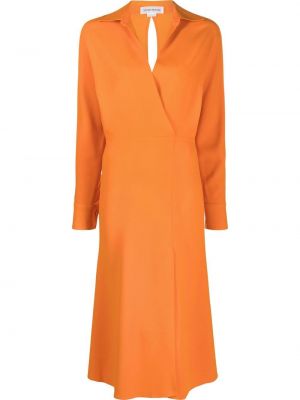 Šaty ke kolenům Victoria Beckham, oranžová