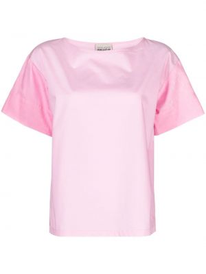 Памучна тениска Semicouture розово