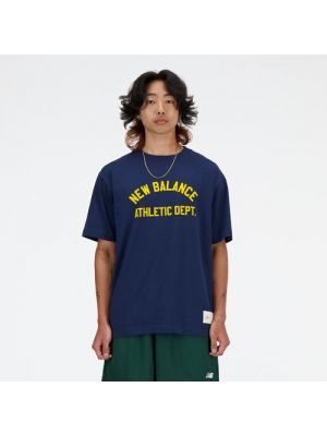 T-shirt aus baumwoll New Balance blau