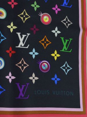 Hedvábný šál Louis Vuitton černý