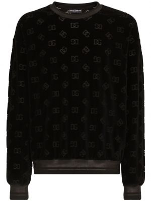 Jacquard pullover mit print Dolce & Gabbana schwarz