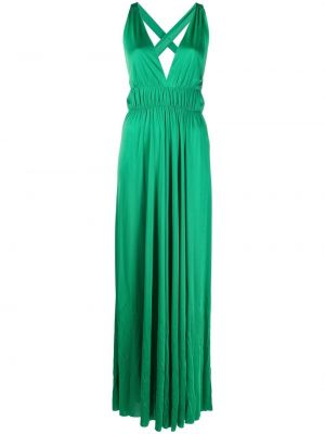 Сатенена вечерна рокля P.a.r.o.s.h. зелено