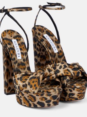 Sandale s printom s leopard uzorkom Aquazzura smeđa