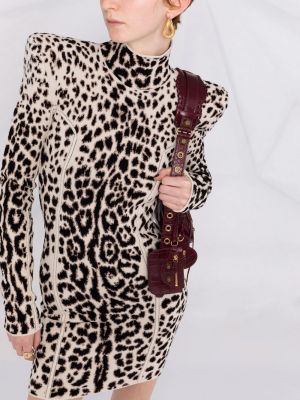 Leopardí koktejlové šaty Roberto Cavalli