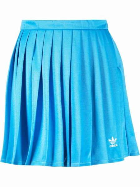Spódnica plisowana z haftem Adidas, niebieski
