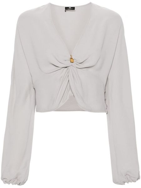 Блуза от креп Elisabetta Franchi сиво