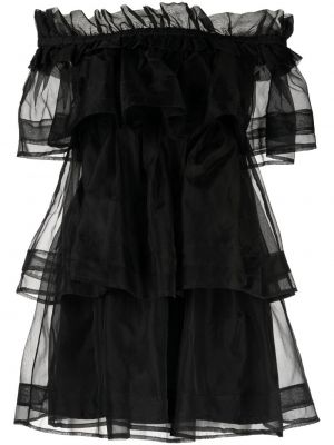 Černé hedvábné mini šaty Macgraw