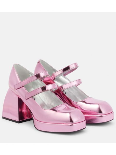 Кожени полуотворени обувки Nodaleto розово