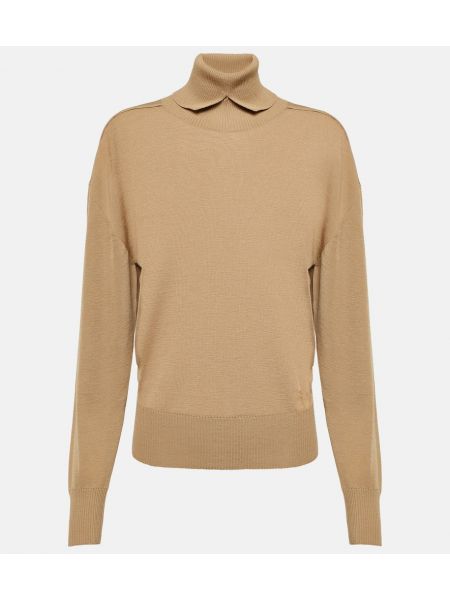 Ull turtleneck topp Burberry beige