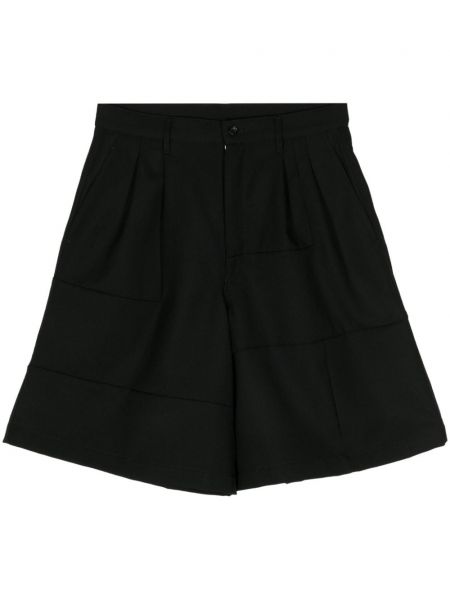 Pantaloni scurți de lână plisate Comme Des Garçons Shirt negru