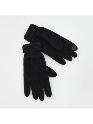 Rękawiczki skórzane Reserved czarne