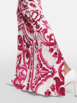 Dlouhé šaty s potiskem Dolce&gabbana růžové