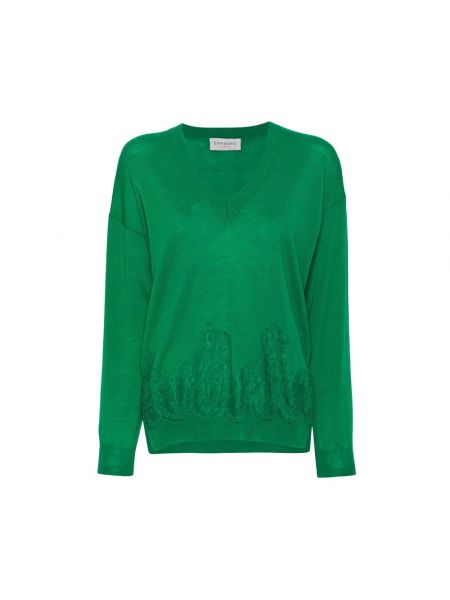 Sweter koronkowy Ermanno Scervino zielony