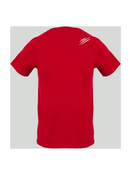 Koszulka z okrągłym dekoltem bawełniana sportowa Plein Sport czerwona