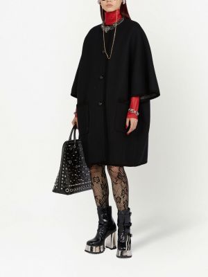 Oboustranný vlněný kabát Gucci černý