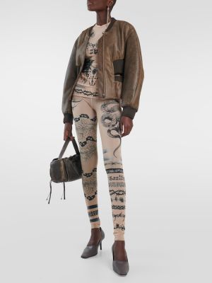 Hálós leggings nyomtatás Jean Paul Gaultier
