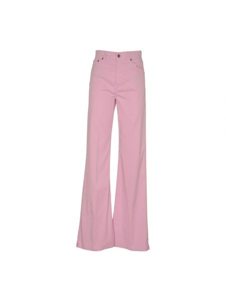 Szerokie spodnie z bursztynem Dondup różowe