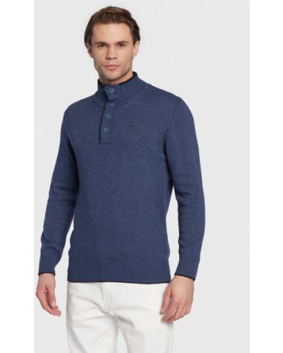 North Sails Sweater Half Button 699515 Kék Regular Fit