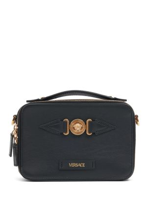 Černá kožená taška přes rameno Versace