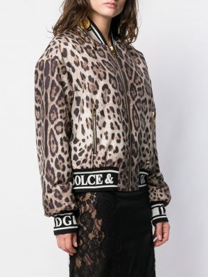 Leopardí bomber bunda s potiskem Dolce & Gabbana