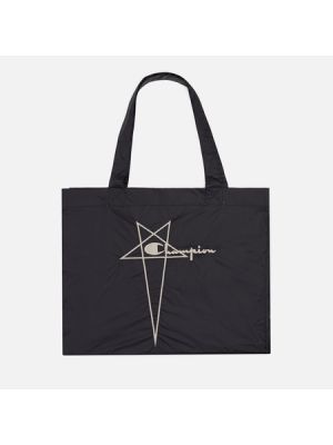 Черная нейлоновая сумка шоппер Rick Owens