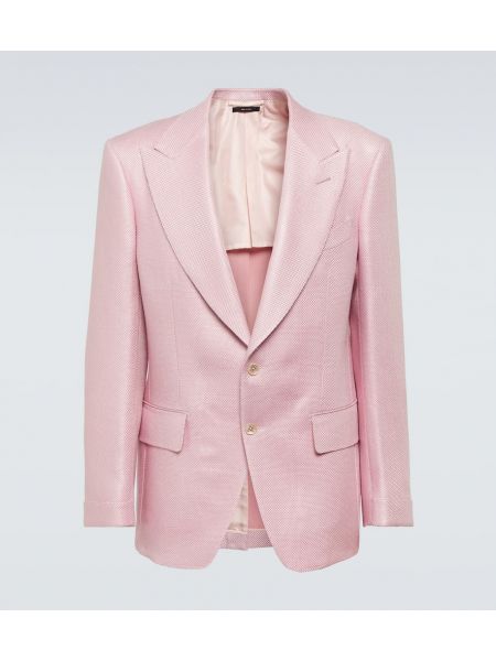 Selyem gyapjú zakó Tom Ford rózsaszín