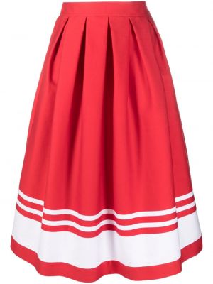 Pruhované midi sukně s vysokým pasem na zip Boutique Moschino - bílá