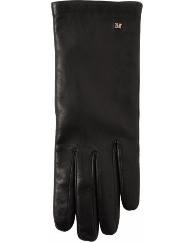 Rękawiczki skórzane Max Mara czarne