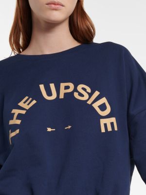 Bombažni pulover The Upside modra